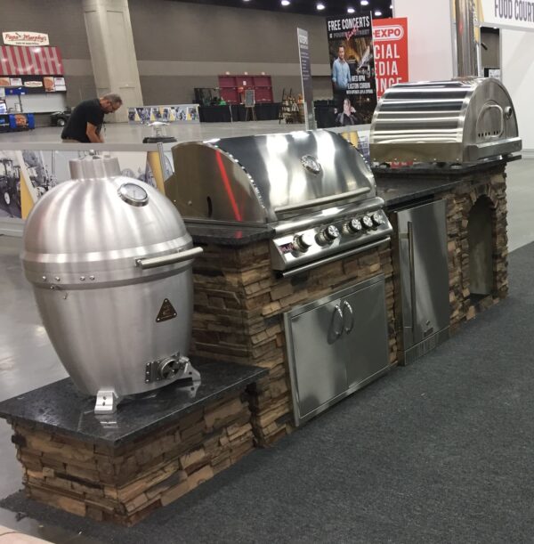 TRU Innovative Outdoor 6' Island Package - Grey Stacked Stone with Cloudy White Granite Top (NG/LP Options) - Model B26021202 - Image 3