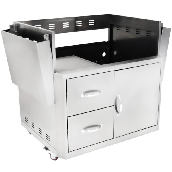 Blaze 34" Stainless Steel Professional Cart with 2-Drawer Combo for 3PRO Grills - BLZ-3PRO-CART-LTSC - Image 2