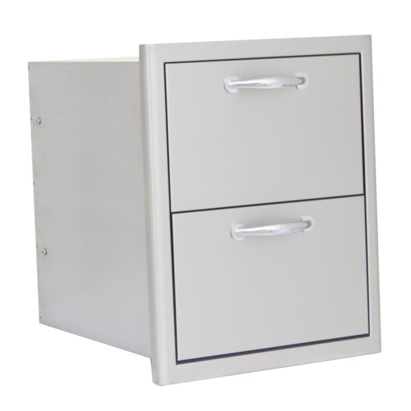 Blaze 16" Stainless Steel Double Access Drawer with LED Lighting - BLZ-DRW2-R-LT - Image 5