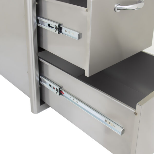 Blaze 16" Stainless Steel Double Access Drawer with LED Lighting - BLZ-DRW2-R-LT - Image 4