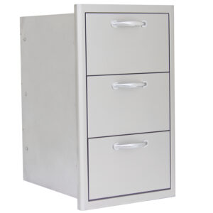 Blaze 16" Stainless Steel Triple Access Drawer with LED Lighting - BLZ-DRW3-R-LT
