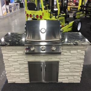 TRU Innovative Outdoor 5' Island Package - White Stacked Stone with Black Granite Top (NG/LP Options) - Model B25011303