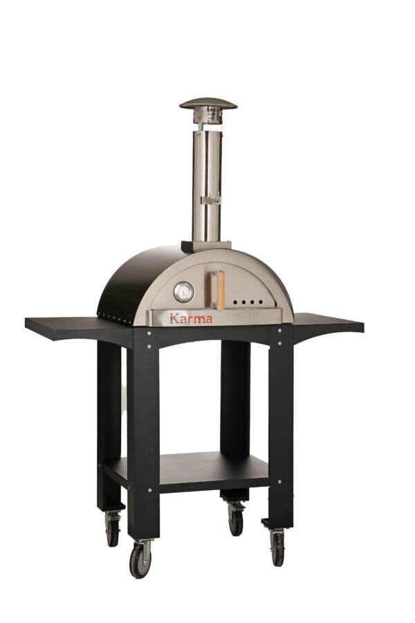 WPPO Karma 25" Black Wood Fired Oven with Cart (WKK-01S-WS-BLK)