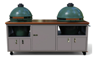 Challenger Designs: 76-Inch Large Double Torch Kamado Cart with Stainless Steel Top (17CGC-76DB-LG-SST)